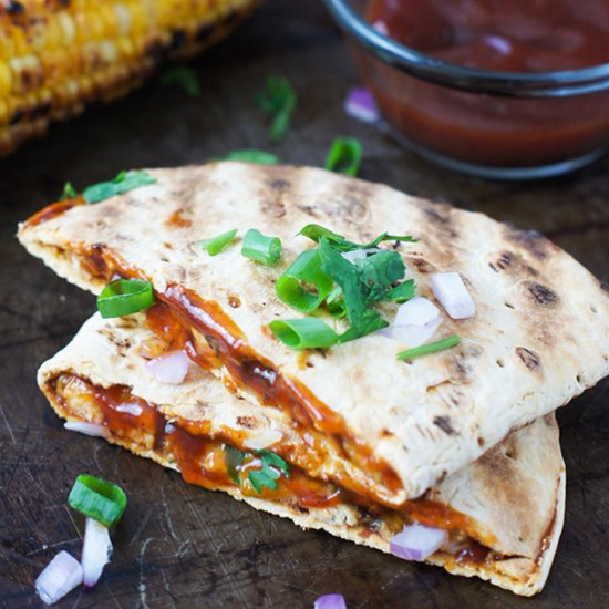 Grilled BBQ Chicken Quesadilla