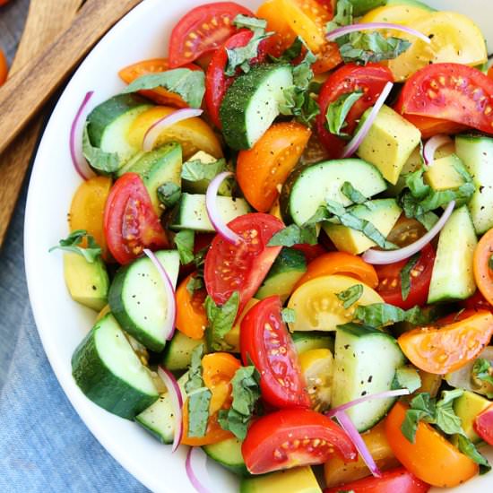 Tomato, Cucumber, and Avocado Salad