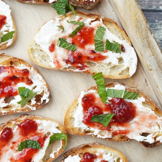 Strawberry Jalapeno Crostini