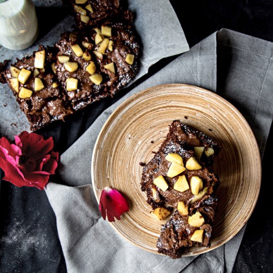 Peach Chocolate Eggless Brownies