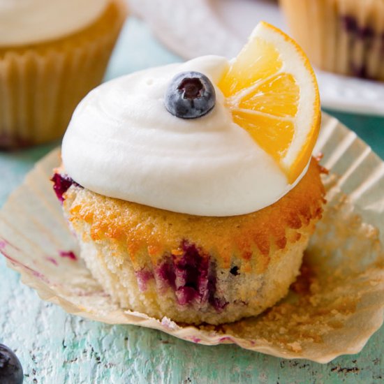 Meyer Lemon Blueberry Cupcakes