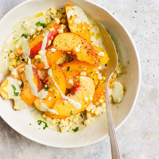 Tomato Peach Corn Salad