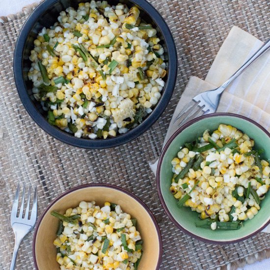 Grilled Corn and Garlic Scape Salad