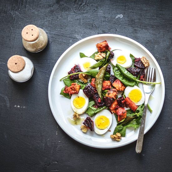 Roasted Root Vegetable Salad with Egg