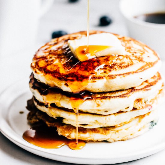 Sweet Corn and Blueberry Pancakes