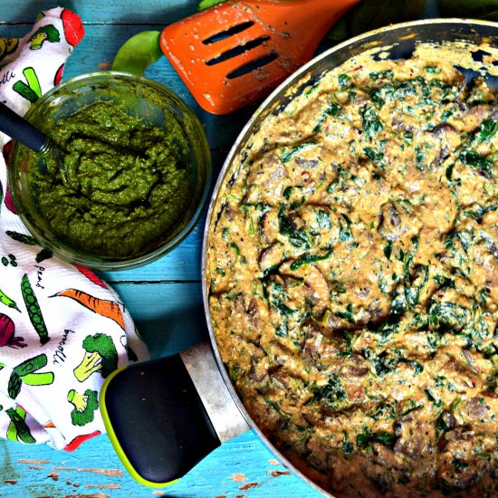 Creamy Tofu, Spinach and Mushroom Curry