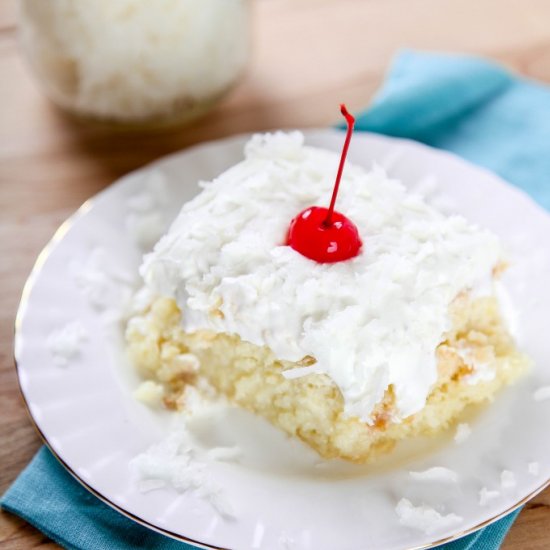 Pina Colada Poke Cake