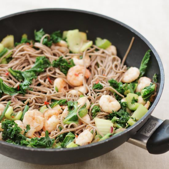 Prawn Stir Fry & Buckwheat Noodles