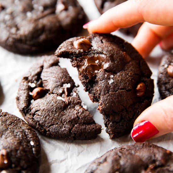 Salted Dark Chocolate Cookies