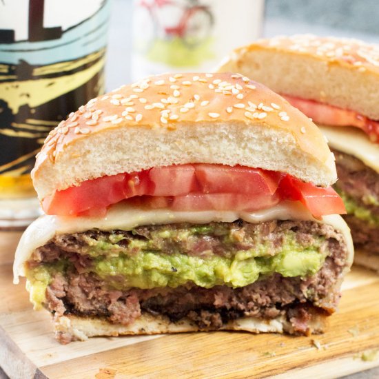 Bacon-Wrapped Guacamole Burgers