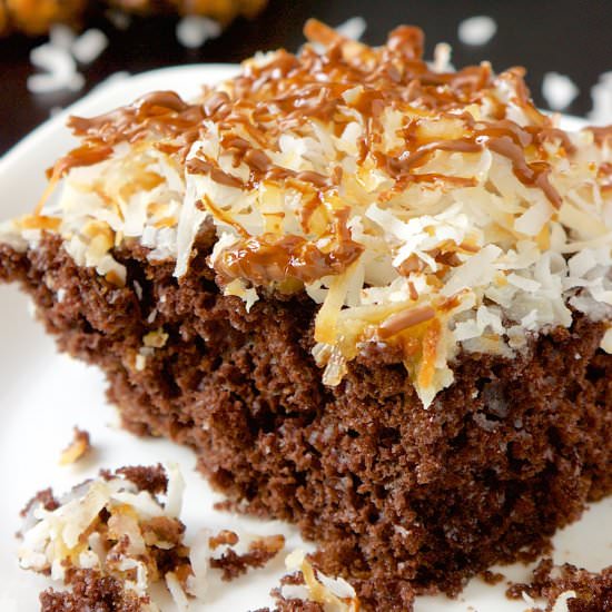 Easy Samoa Sheetcake