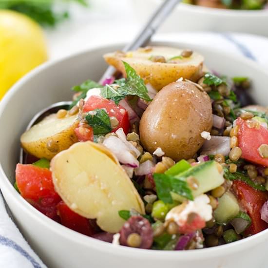 Greek Lentil and Potato Salad