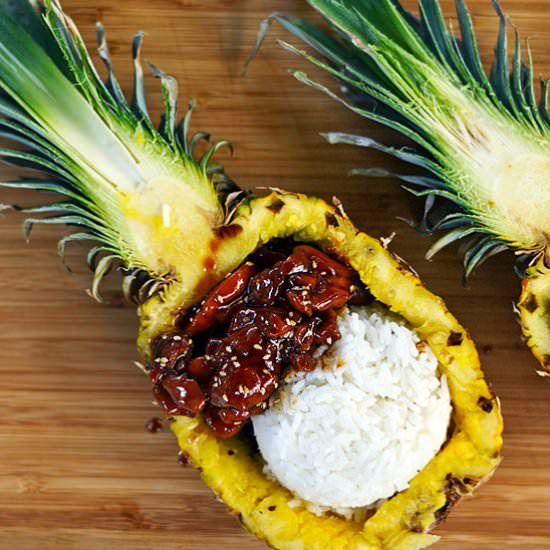 Teriyaki Chicken Pineapple Bowls