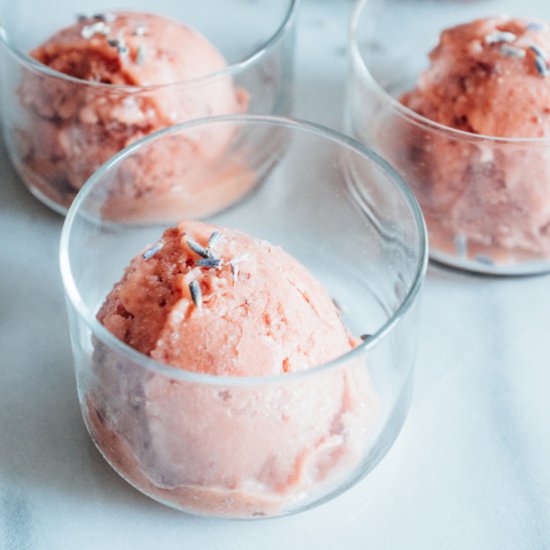 No-Churn Nectarine Lavender Sorbet