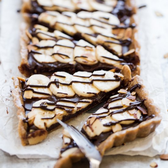 No Bake Chocolate Banana Tart