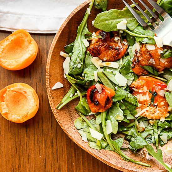 Grilled Apricot & Arugula Salad