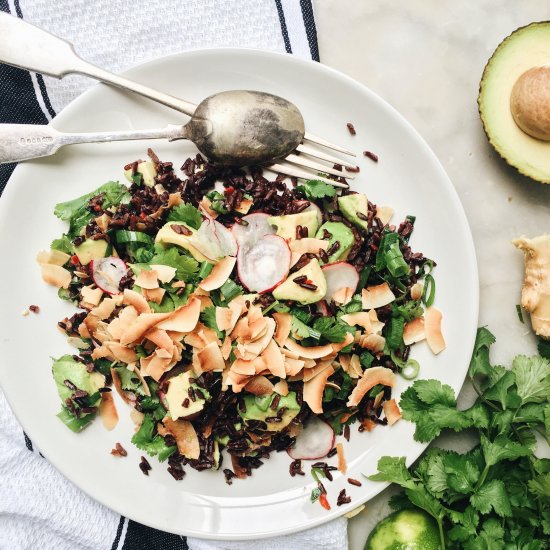 Black Rice, Coconut and Avocado Salad