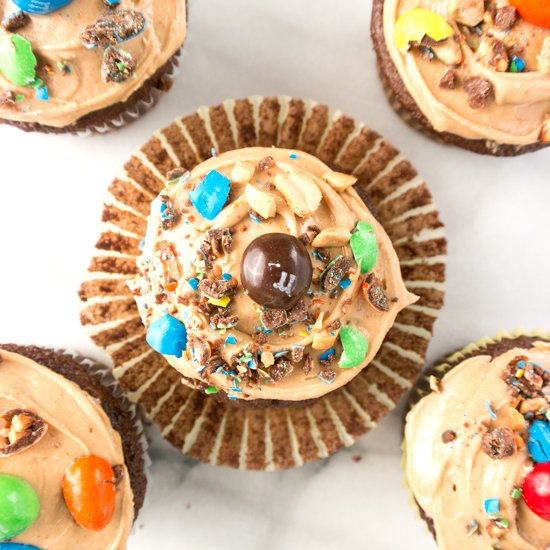 PB Frosted Chocolate Cupcakes