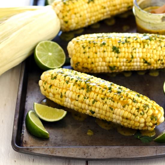 Toaster Oven Baked Corn On The Cob