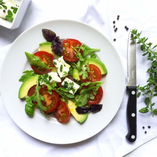 Salad with Oregano-Marinated Feta