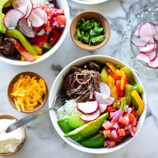 Short Rib Burrito Bowls