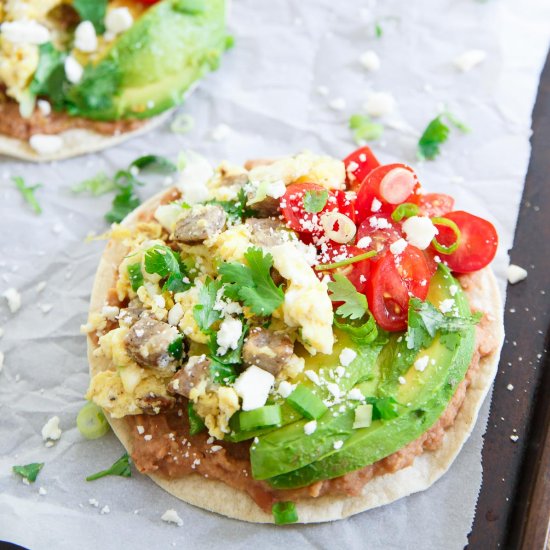 Chicken Sausage Breakfast Tostadas