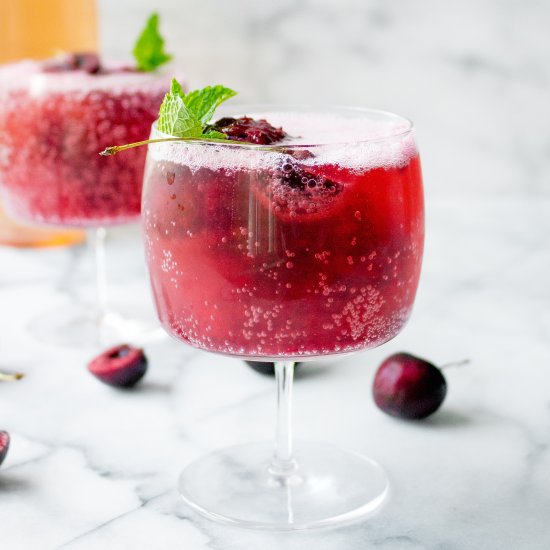 Cherry Sorbet Rosé Wine Spritzers