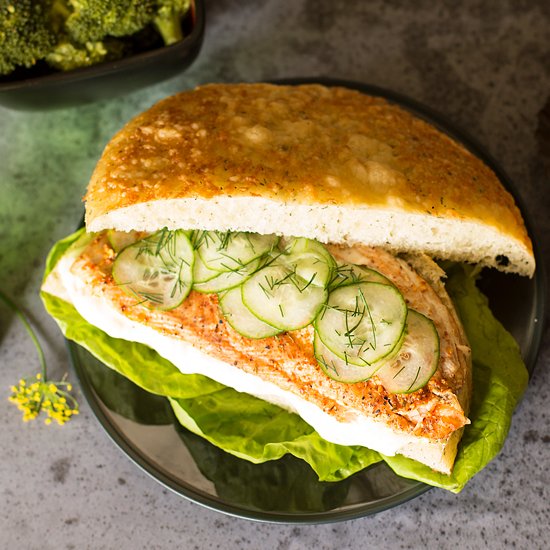 Blackened Salmon Focaccia