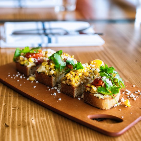 Sweet Corn Bruschetta