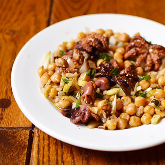 Warm Octopus and Chickpea Salad