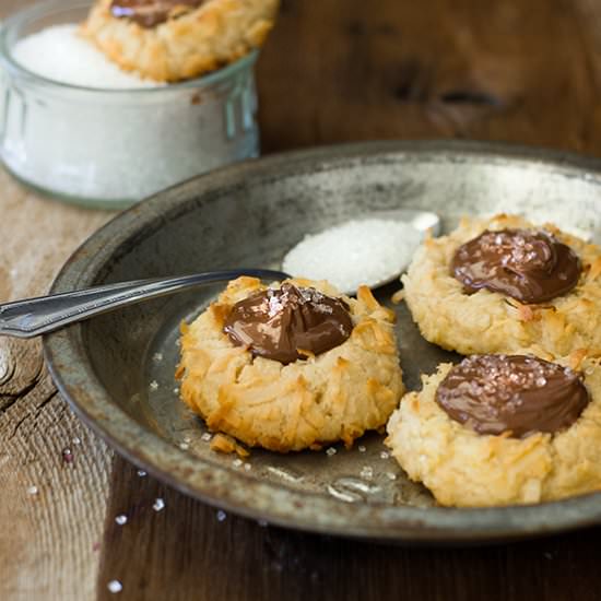 Nutella Coconut Thumbprint Cookies