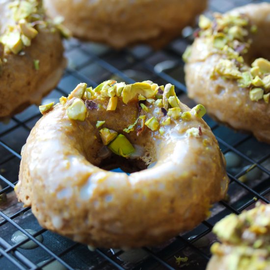 Lemon Tahini Glazed Donuts