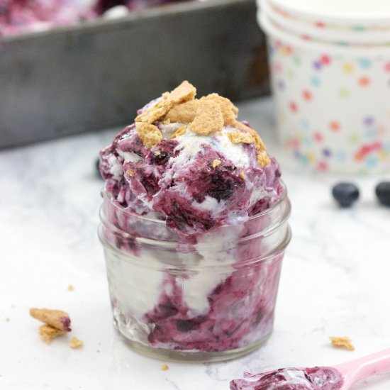 No Churn Blueberry Pie Ice Cream