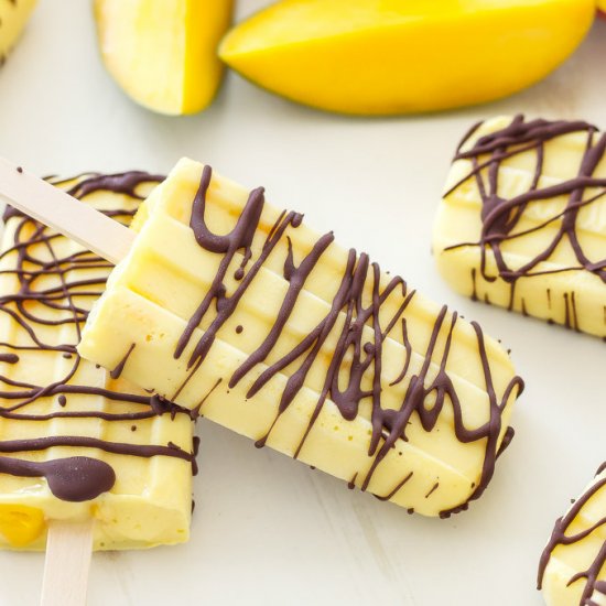 Chocolate Mango Yogurt Pops