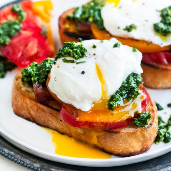 Kale Basil Pesto Breakfast Toast