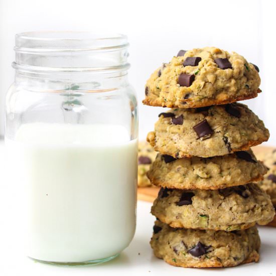 Chocolate Chip Oat Zucchini Cookies