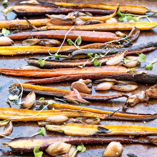 Balsamic Roasted Heirloom Carrots