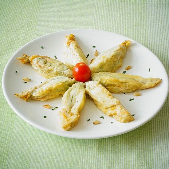 Cheese Stuffed Zucchini Flowers