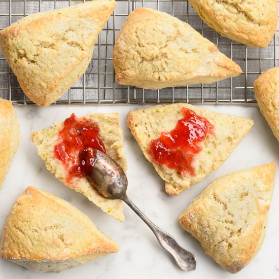 Citrus Scones with Strawberry Jam