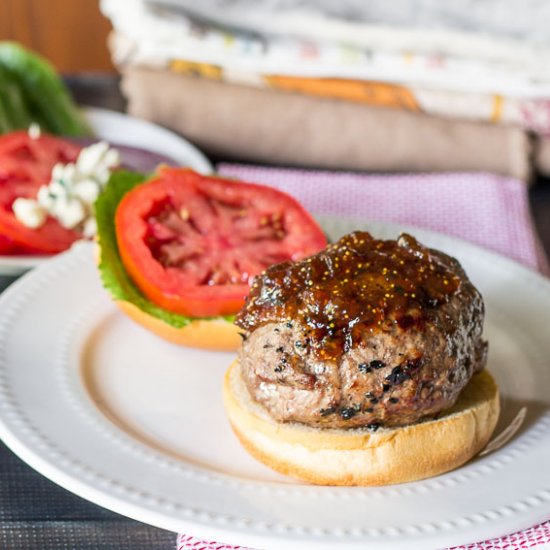 Blue Cheese Burger with Fig Jam