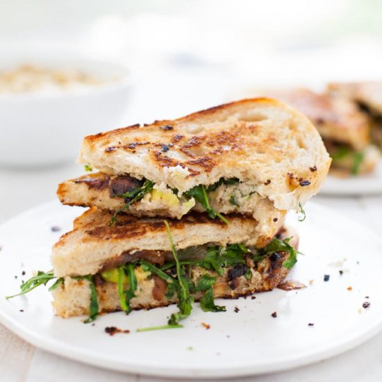 Grilled Cauliflower Hummus Sandwich