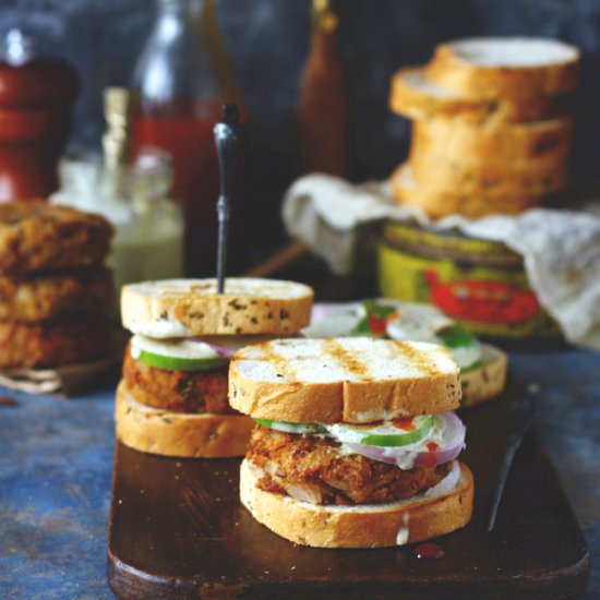 Rajma and Dalia Tikki Sandwich