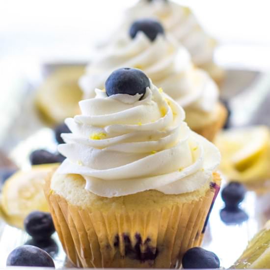 Cheesecake Lemon Blueberry Cupcakes