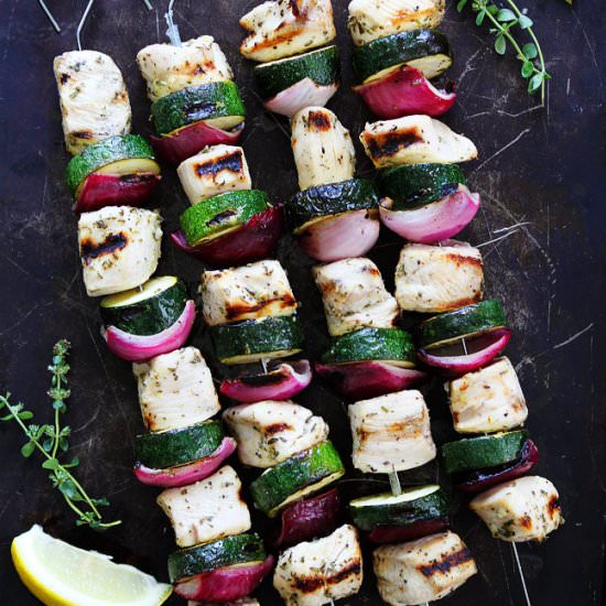 Grilled Chicken and Zucchini Kebabs