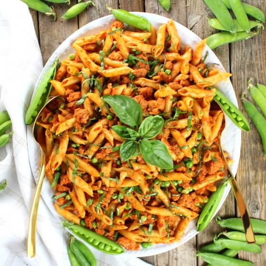 Spicy Chicken Pasta & Peas