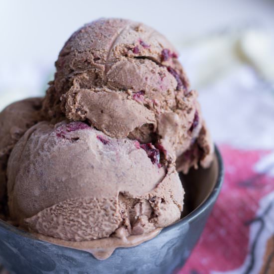 Dark Chocolate Cherry Ice Cream