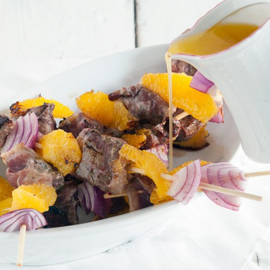 Duck Kebab with Orange Butter Sauce