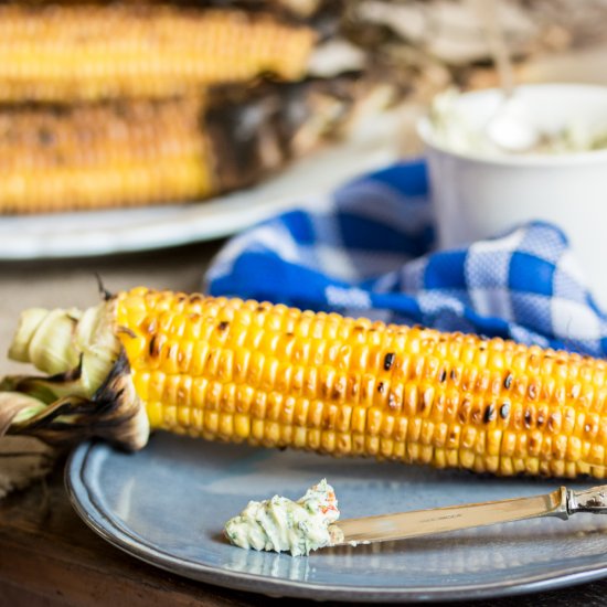 Grilled Corn with Herb Butter