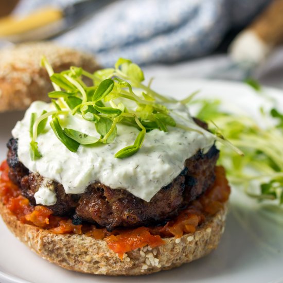 Merguez Burger with Tomato Chutney