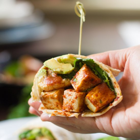 Cauliflower & Spicy Tofu Burritos